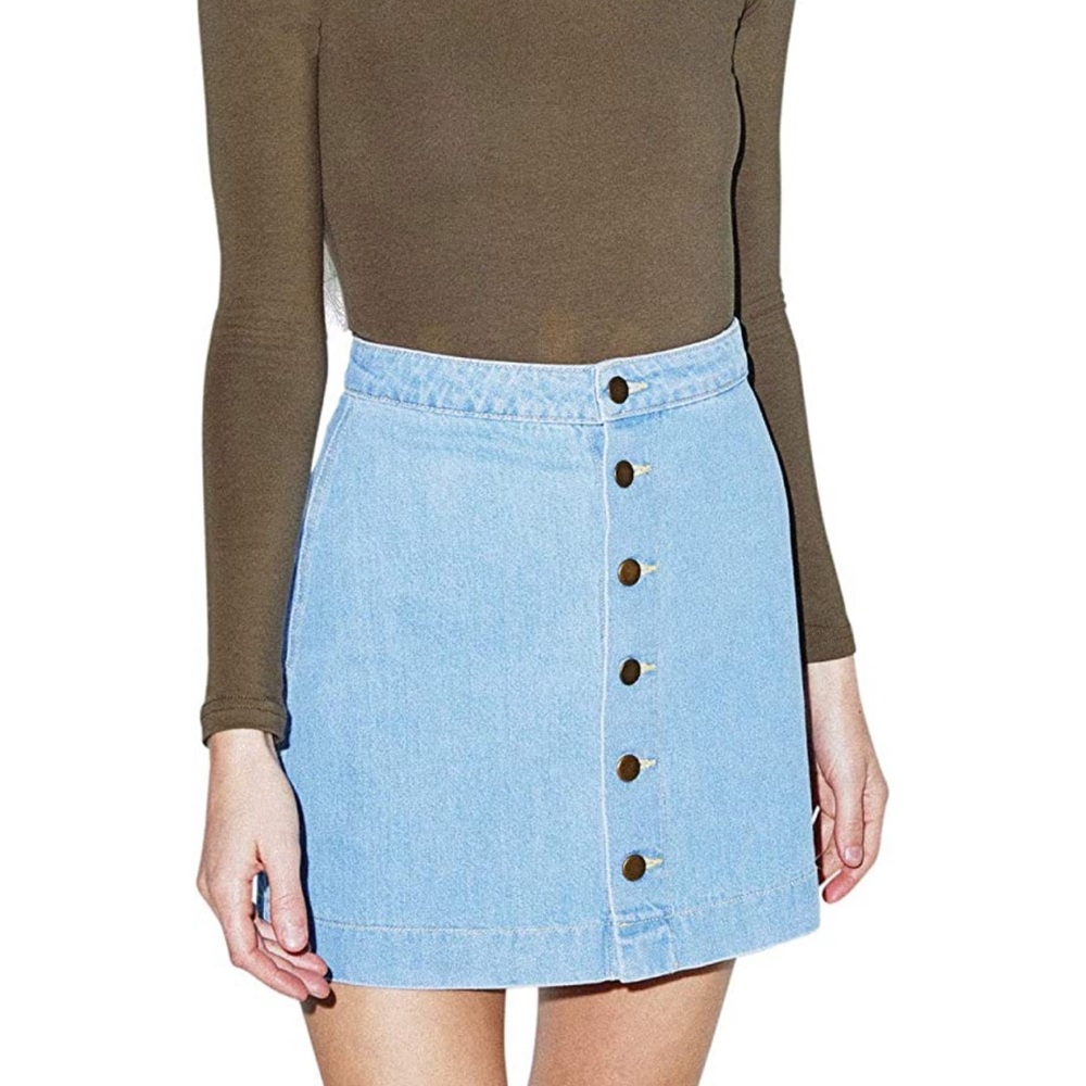 American Apparel Button Front A-Like Skirt (Sz: S)